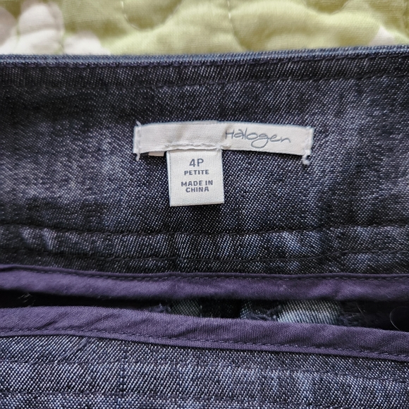 HALOGEN DARK BLUE DENIM PENCIL SKIRT w/ STRETCH - Picture 2 of 5